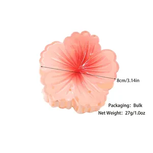 Pink gradient floral hair claw clip 8cm resin flower hair accessory for women hairstyles