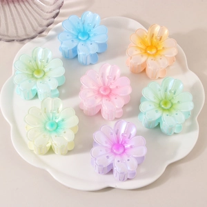 Eleganter Blumen Haarklammer Perlmutt Macaron Kunststoff Haargreifer Groß Kirschblüte Haarschmuck Für Damen Täglich Accessoires