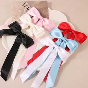 Eleganter Satinband Bogen Haarklammer Für Damen Lange Quaste Bogenknoten Krokodilklemme Koreanischen Stil Haarschmuck