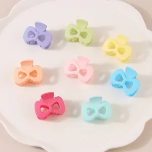Korean Style Mini Bowknot Hair Claw Lacquered Matte Butterfly Hair Clip Elegant Small Shark Clip For Women Daily Hair Accessories