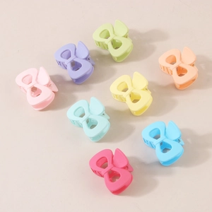 8-pack matte butterfly hair claws in candy colors, set of small minimalist shark clips