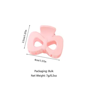 Pink matte butterfly hair claw clip for women featuring 4cm width and 7g lightweight design