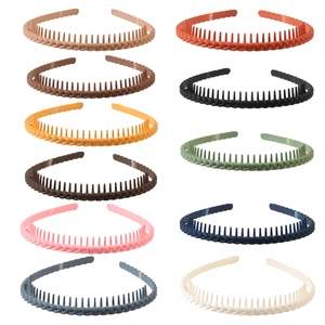 Minimalist Frosted Non-slip Hairband With Teeth Women Solid Color Braided Wave Chain Texture Headband Hair Accessory