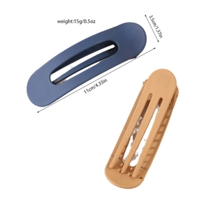Barrettes à cheveux mates 11cm bleu marine et marron avec dimensions pour femmes