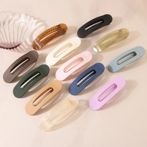 Lot de 11 grandes barrettes à cheveux minimalistes en résine mate et transparente, 11cm