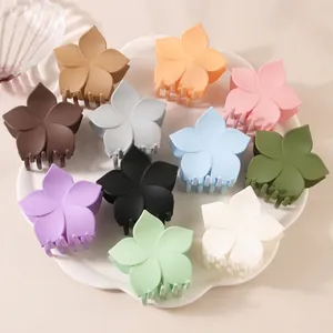 Mattierte Blumen Haarkralle Plumeria Design PS Kunststoff Große Haarklammer Rutschfestes Haarstyling Zubehör Für Damen Mädchen