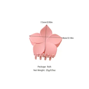 Matte rosa Blumen-Haarklammer für Damen, Größe 7,5cm x 8cm mit einem Nettogewicht von 25g