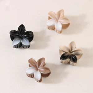 Gradient Blume Kunststoff Haarklammer Für Damen Elegant Floral Schleife Lackiert Haarschmuck Rutschfest Shark Clip Für Dünnes Haar