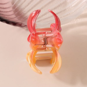 Elegant gradient plumeria hair claw clip with translucent resin and metal spring