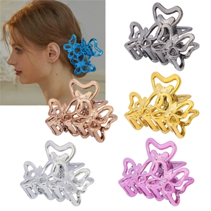 Pince à Cheveux Papillon en Plastique Électroplaqué Design Évidé Grande Pince Crabe Mode Quotidienne Accessoires Cheveux Femme