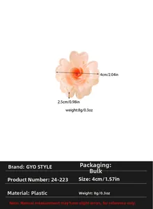 Détail d'une pince à cheveux fleur dégradé orange de 4cm avec spécifications techniques