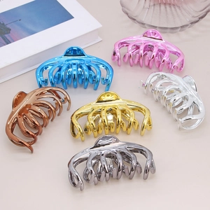 Minimalist large matte hair claw clips in six vibrant colors for women styling