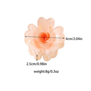 Pince à cheveux fleurie avec dégradé rose et dimensions de 4 cm pour femmes et filles