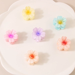 Mini Pince à Cheveux Pétale de Fleur Petit Style Coréen Douce Dégradé Pince Crabe pour Femmes Filles Accessoires de Coiffure