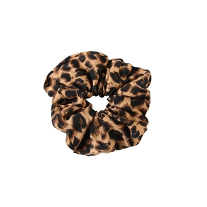 Vintage leopard print scrunchie with oversized pleats for a high volume stylish hair look
