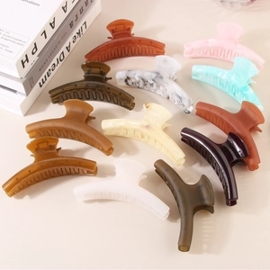 Large Acrylic Hair Claw Clip Elegant Marble Pattern Matte Shark Clip For Thick Hair Stylish Hair Jewelry Accessories