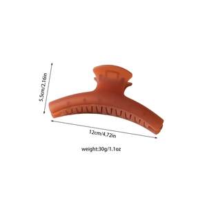 Large matte caramel acrylic shark hair claw clip measuring 12cm for elegant updo styles