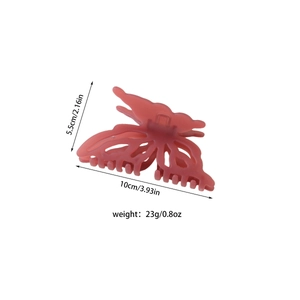 Pince à cheveux papillon 3D élégante en rose foncé mat pour la coiffure des femmes