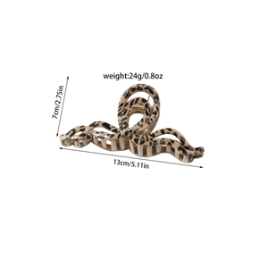 Detailed view of leopard print hair claw clip showing 13cm length and 7cm height