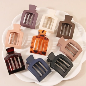 Square Matte PC Hair Claw Clips For Women Large Rectangle Hollow Out Shark Clips Fashion Simple Hair Accessories