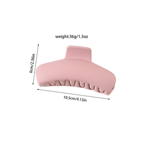 Pink matte large shark hair clip for thick hair with dimensions 10.5cm by 6cm