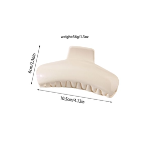 Grande pince à cheveux crème pour cheveux épais avec design demi-cercle et dimensions