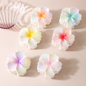 Lot de 6 pinces à cheveux fleurs colorées AB pour femmes coiffure de vacances plage