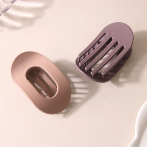Barrettes à cheveux ovales mates en PC rose et violet pour coiffures de femmes
