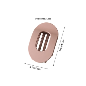 Détails de la pince à cheveux rose mat avec longueur de 11cm et poids de 46g inclus