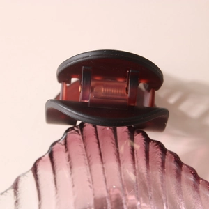 Pince à cheveux ovale plate en PC marron translucide avec ressort métallique robuste