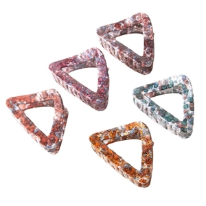 Geometric Triangle Hair Claw Clip For Women Elegant Marble Texture PC Hair Accessory Durable Non-Slip Hair Clamp For Daily Use