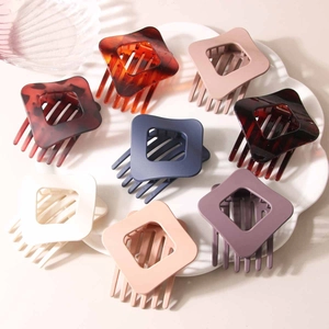 Lot de 8 pinces à cheveux géométriques élégantes aux couleurs mates et écaille de tortue