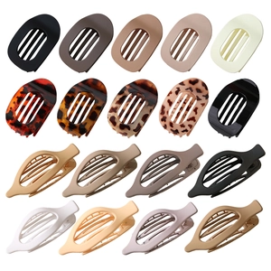 Large Flat Oval Hair Clip Minimalist Lacquered Plastic Duckbill Clip Matte Glossy Tortoiseshell Hair Accessories For Women