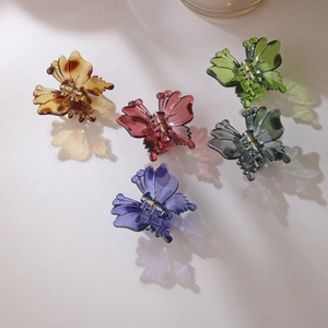 Elegant Hollow Butterfly Hair Claw Clip Semi Transparent Lacquered PS Material Fashion Hair Accessories For Women Daily Decor