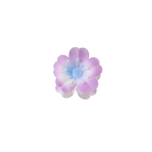 Pinza per capelli a fiore sfumato viola e blu con finitura opaca per acconciature