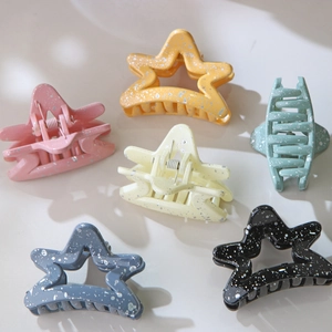 Mollelette per capelli a forma di stella con motivo a spruzzi d'argento per acconciature