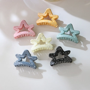 Simpatica Piccola Pinza per Capelli a Forma di Stella Elegante Motivo a Getto d'Inchiostro Cielo Stellato Fermaglio per Ragazze Accessori Capelli