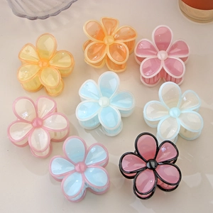 Κορεάτικο Στυλ Jelly Color Flower Hair Claw Clip για Γυναίκες Ακρυλικό Sweet Floral Hairpin Αντιολισθητικό Μεγάλο