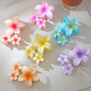 Set di 3 Mollette a Artiglio con Fiori di Plumeria per Donna Set Fermagli per Capelli Frangipani Accessori Mare Tropicale