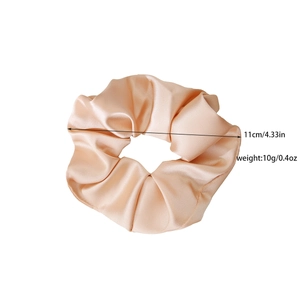 Champagne large satin hair scrunchie with 11cm diameter and 10g lightweight design
