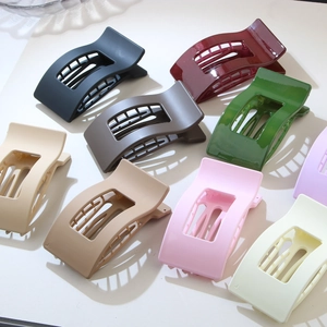 Flat hair clips in various colors including matte and glossy rectangular hair claws