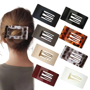 Large Rectangle Cutout Hair Claw Clip Flat Non-marking Plastic Matte Glossy Leopard Print Fashion Hair Accessories For Women