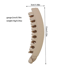 Matte beige banana hair clip for thick hair, large non-slip minimalist hair accessory