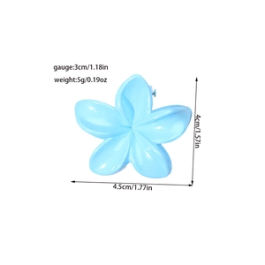 Sky blue flower claw clip 4.5cm matte finish small shark hair clip for women
