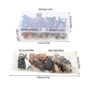 12-piece French mini hair claw clips set in transparent box and OPP bag packaging