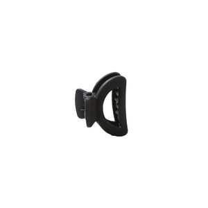 12-piece set of matte black mini hair claws with minimalist geometric D-shape design
