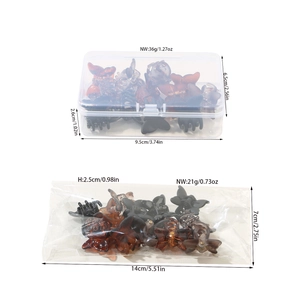 12-piece set of mini butterfly hair clips in black and tortoiseshell with storage box