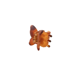 Mini butterfly claw clip set in elegant amber tortoise shell pattern with metal spring
