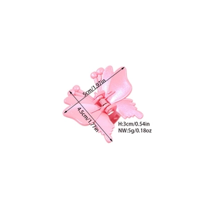 Pink matte butterfly hair claw clip for women made of durable plastic material