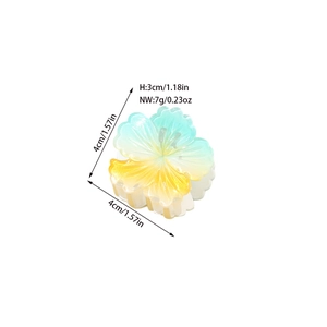 Gradient blue and yellow hibiscus flower hair claw clip for beach style vacation hairstyles